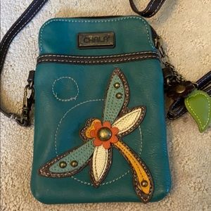 Chala cell phone crossbody bag with dragonfly